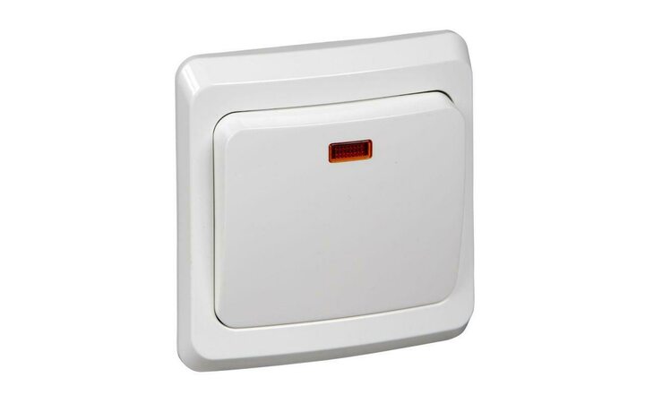 фото - Выключатель 1-кл. СП Этюд 10А IP20 с подсветкой бел. SE BC10-005B