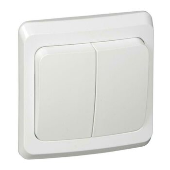 фото - Выключатель 2-кл. СП Этюд 10А IP20 с подсветкой бел. SE BC10-006B