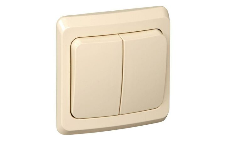 фото - Выключатель 2-кл. СП Этюд 10А IP20 с подсветкой крем. SE BC10-006K