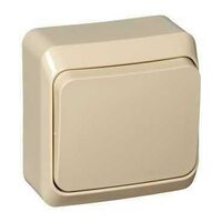 Выключатель кнопочный 1-кл. ОП Этюд 10А IP20 с самовозвратом крем. SE KA10-001K