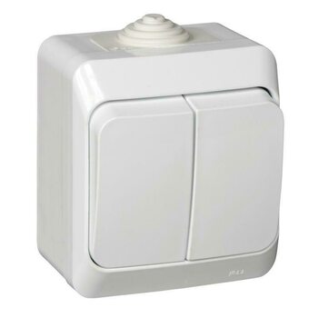 фото - Выключатель 2-кл. ОП Этюд 10А IP44 10AX бел. SE BA10-042B