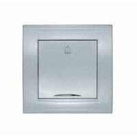 Кнопка звонка 1-кл СП Бриллиант с подсветкой серебр. UNIVersal 7949698