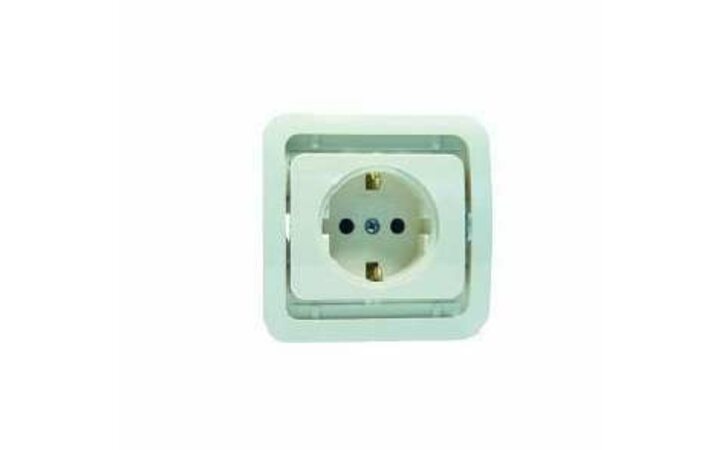 фото - Розетка 1-м СП Mimoza 10А с заземл. без вставки бел. Makel 22008