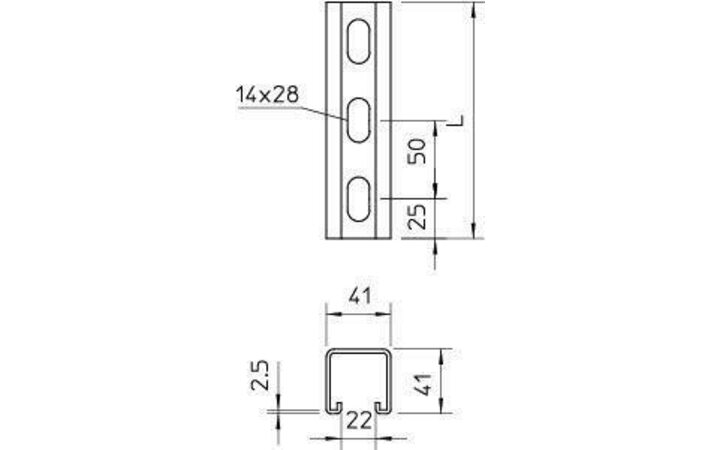 фото - Рейка монтажная 800х41х41 MS 41 L 800 FT OBO 1122576