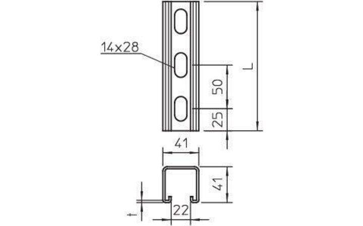 фото - Профиль 41х41 L3000 MS 41LS 3M FT гор. оцинк. OBO 1122483