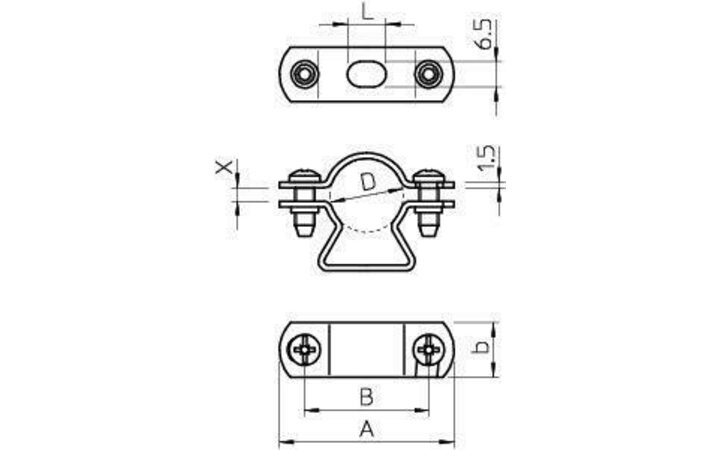 фото - Скоба для кабеля и труб d30-38мм 733 30VA (уп.25шт) OBO 1362070