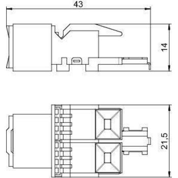 фото - Модуль с суппорт. кат. 6 разъем RJ45 ASM-C6 OBO 6117341