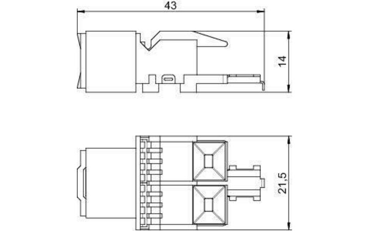 фото - Модуль с суппорт. кат. 6 разъем RJ45 ASM-C6 OBO 6117341