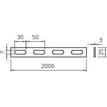 фото - Профиль боковой перфорир. 25х3 L2000 SLH 42 FT гор. оцинк. OBO 7103611