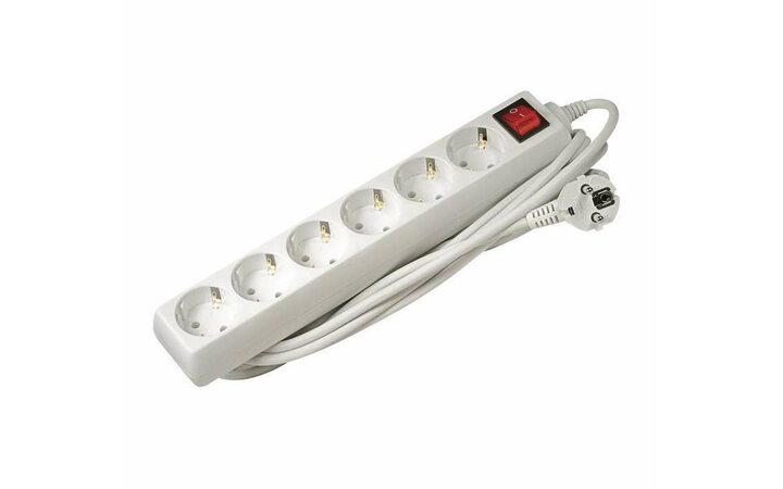 фото - Удлинитель 6х5м с заземл. 16А EX-06GS-500 3.5кВт ПВС 3х1 с выкл. JazzWay 3326197