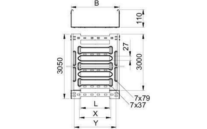 фото - Лоток листовой перфорированный 100х110 L3050 сталь 1.5мм SKSM 110 FT OBO 6059631