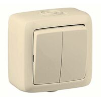 Выключатель 2-кл. ОП Альфа 10А IP44 250В без индикации сл. кость HEGEL ВА10-251-01