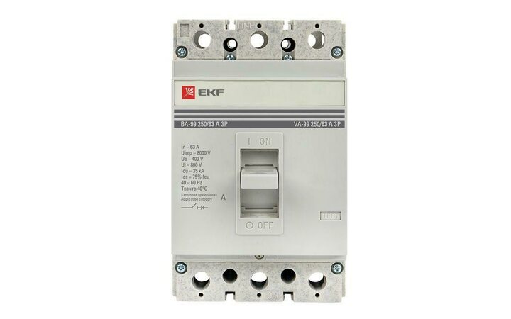 фото - Выключатель автоматический 3п 250/63А 35кА ВА-99 PROxima EKF mccb99-250-63
