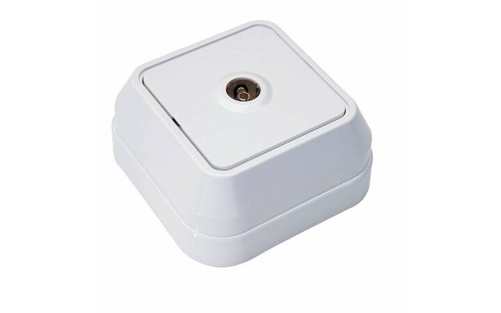 фото - Розетка телевизионная TV 1-м ОП 16А IP20 бел. Makel 45107