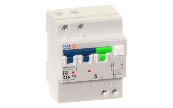 фото - Выключатель автоматический дифференциального тока 2п C 10А 30мА тип A 6кА OptiDin VD63 УХЛ4 КЭАЗ 103452