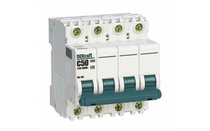 фото - Выключатель автоматический модульный 4п C 50А 4.5кА ВА-101 DEKraft 11095DEK