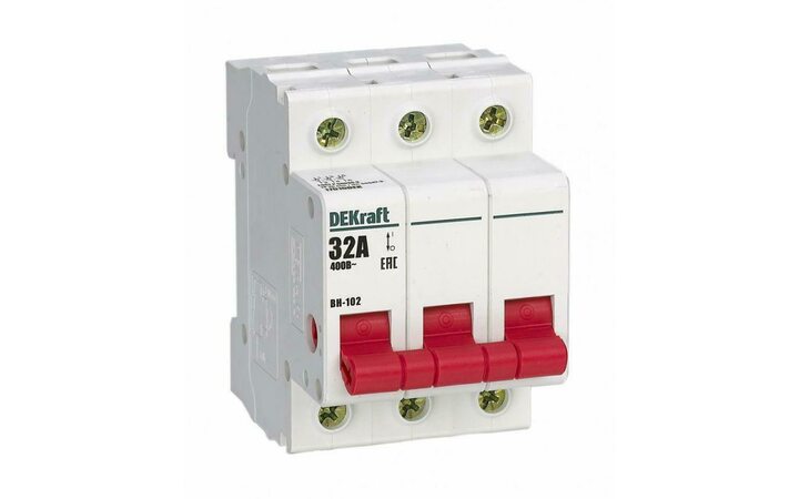 фото - Выключатель-разъединитель 3п 32А ВН-102 DEKraft 17010DEK