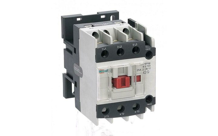 фото - Контактор КМ-103 25А кат. 24В AC 1НО+1НЗ AC-3 DEKraft 22115DEK