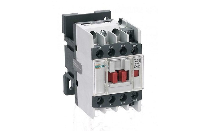 фото - Контактор КМ-103 9А кат. 24В AC 1НО+1НЗ AC-3 DEKraft 22100DEK