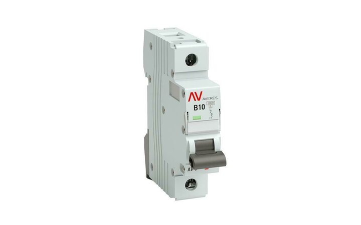 фото - Выключатель автоматический модульный 1п B 10А 10кА AV-10 AVERES EKF mcb10-1-10B-av