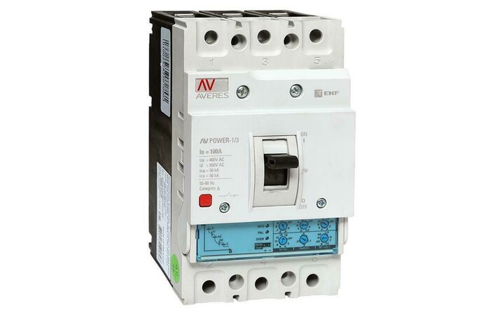 фото - Выключатель автоматический 3п 100А 50кА AV POWER-1/3 ETU2.0 AVERES EKF mccb-13-100-2.0-av