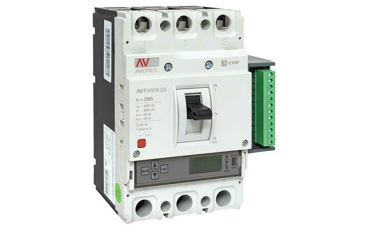 фото - Выключатель автоматический 3п 250А 50кА AV POWER-2/3 ETU6.2 AVERES EKF mccb-23-250-6.2-av