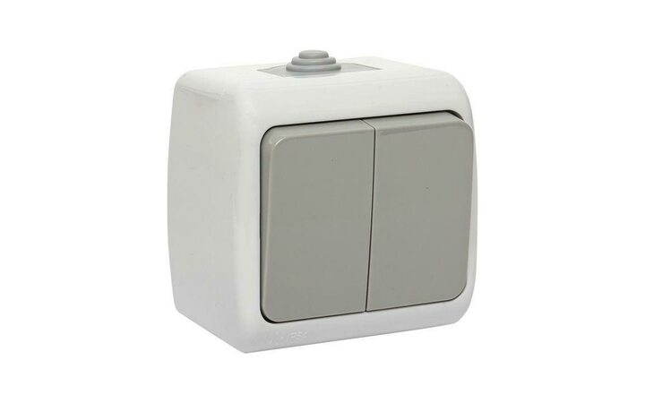 фото - Выключатель 2-кл. ОП Мурманск 10А IP54 сер. EKF EFV10-023-30-54