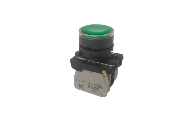 фото - Кнопка КМЕ4122мЛ-24В-зеленый-2но+2нз-цилиндр-индикатор-IP40 КЭАЗ 274302