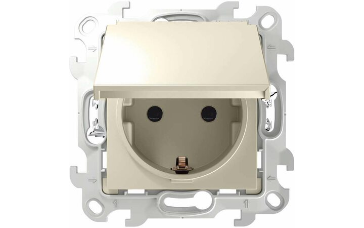 фото - Розетка 1-м СП Simon 24 16А IP44 2P+E Push&Go механизм сл. кость Simon 2420448-031