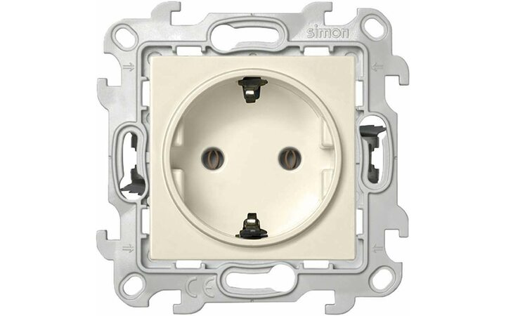 фото - Розетка 1-м СП Simon 24 16А IP20 2P+E Push&Go без защ. шторок механизм сл. кость Simon 2420434-031