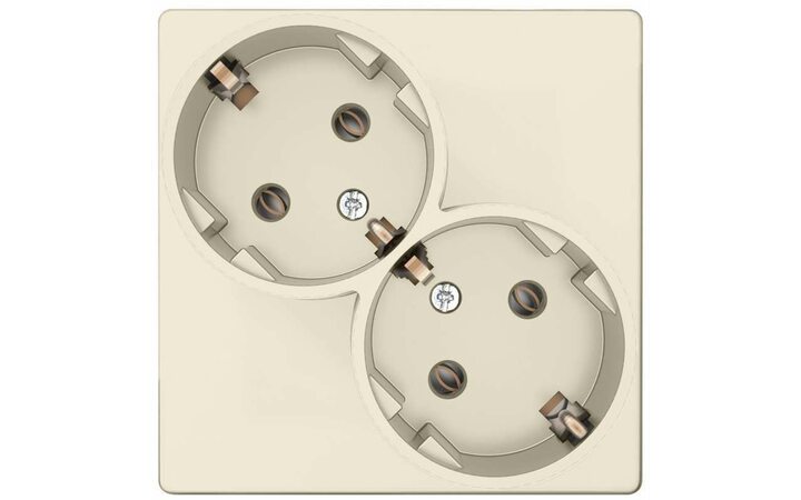 фото - Розетка 2-м СП Simon 24 16А IP20 2х2P+E Schuko без защ. шторок механизм сл. кость Simon 2450459-031