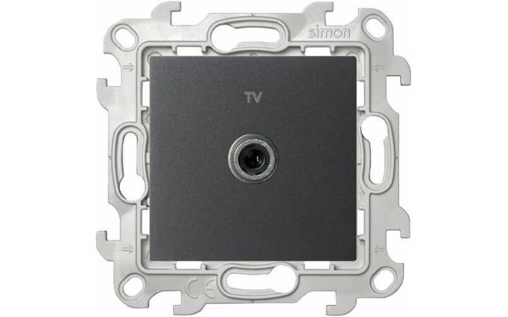 фото - Розетка телевизионная одиночная TV СП Simon 24 IP20 механизм графит Simon 2450477-038