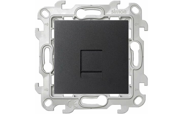 фото - Розетка телефонная СП Simon 24 RJ11 IP20 механизм графит Simon 2410480-038