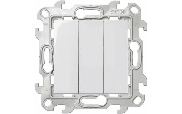 фото - Выключатель 3-кл. 1п 2мод. СП Simon 24 10А IP20 механизм бел. Simon 2450391-030