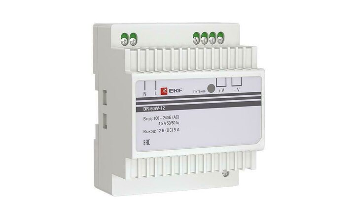 фото - Блок питания 12В DR-60W-12 PROxima EKF dr-60w-12
