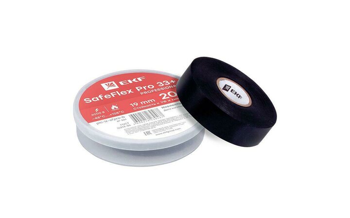 фото - Изолента ПВХ 19мм (рул.20м) SafeFlex Pro 33+ EKF plc-iz-sfpro-b