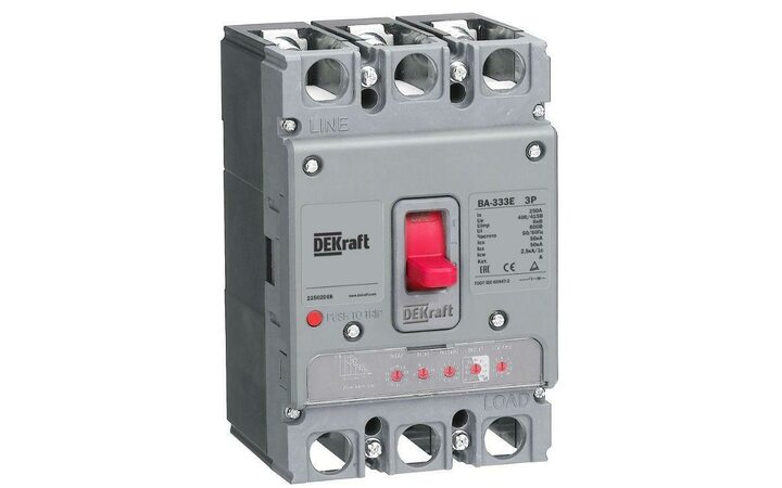 фото - Выключатель автоматический 3п 250А 50кА ВА-333E электрон. расцеп. DEKraft 22502DEK