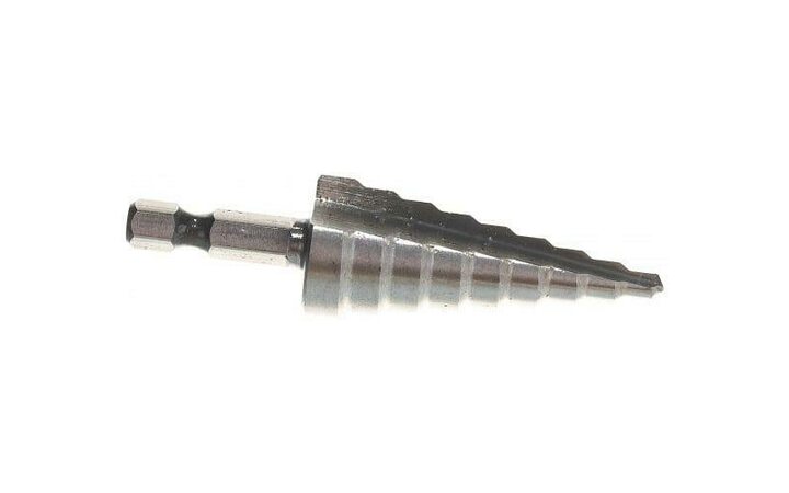 фото - Сверло ступенчатое по металлу 4-6-8-10-12-14-16-18-20мм P6M5 шестигранный хвостовик Вихрь 73/10/6/17