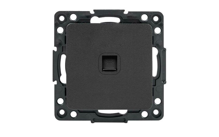 фото - Розетка телефонная 1-м Стокгольм механизм черн. PROxima EKF EZT01-034-10