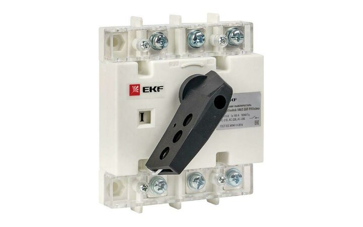 фото - Рубильник-выключатель 3п 100А с рукояткой управления для прямой установки PowerSwitch PROxima EKF psds-100-3