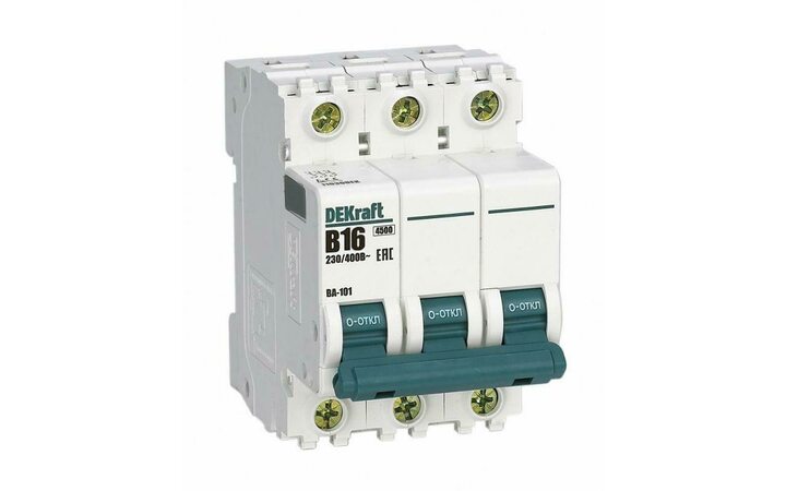 фото - Выключатель автоматический модульный 3п B 16А 4.5кА ВА-101 DEKraft 11030DEK