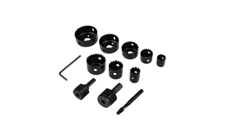 фото - Набор коронок по дереву (19 22 28 32 38 44 54 64мм) 2 держателя с ключом Kranz KR-92-0251