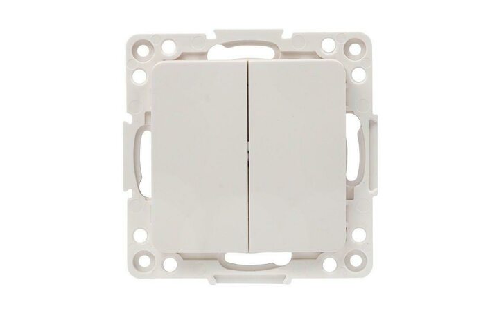 фото - Переключатель проходной 2-кл. Стокгольм 10А винтов. клеммы механизм бел. PROxima EKF EYV10-027-20