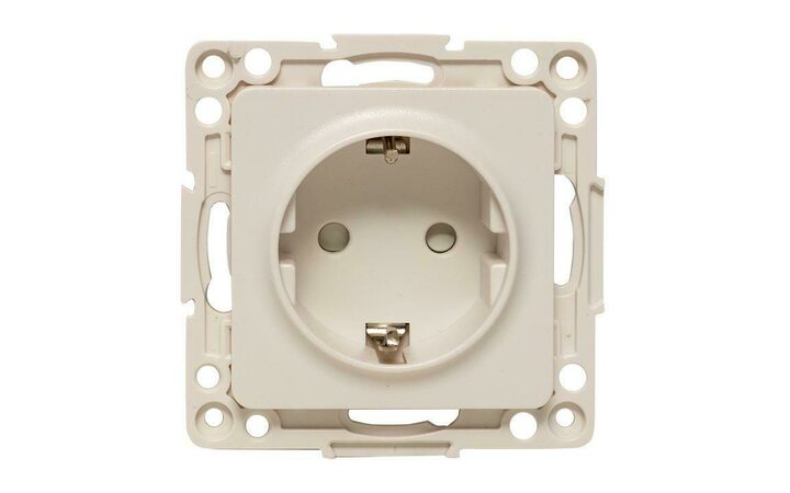 фото - Розетка 1-м СП Стокгольм 16А с заземл. защ. шторки винтов. клеммы механизм бел. PROxima EKF EYR16-028-20