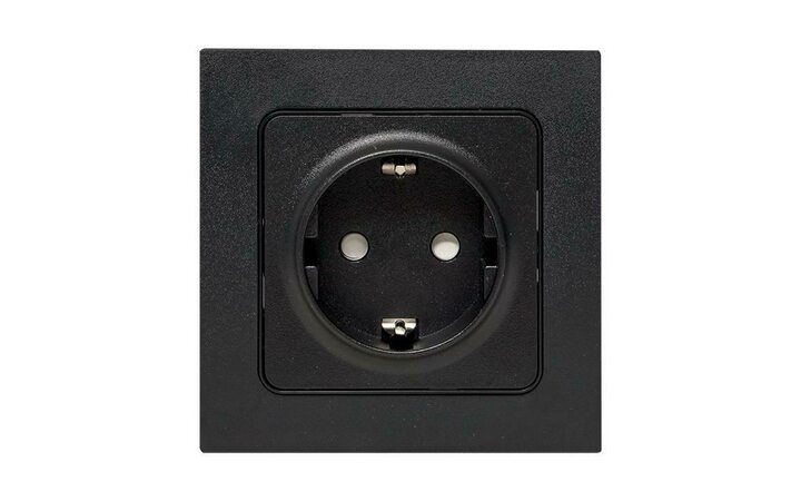 фото - Розетка 1-м СП Стокгольм 16А с заземл. защ. шторки винтов. клеммы механизм черн. PROxima EKF EZR16-028-20