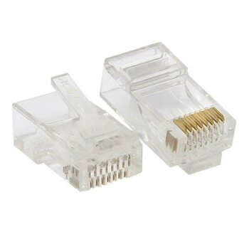 фото - Коннектор RJ-45 неэкранированный 8P8C 30мкд кат.6 универс. (уп.20шт) TeraLINK PRO EKF TRP-PLUG-6UTP-20