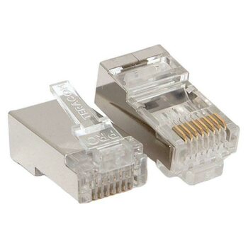 фото - Коннектор RJ-45 экранированный 8P8C 30мкд кат.6 (уп.20шт) TeraLINK PRO EKF TRP-PLUG-6FTP-20