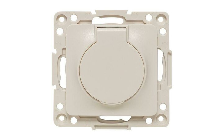 фото - Розетка 1-м СП Стокгольм 16А IP44 с заземл.защ. шторки с крышкой механизм бел. PROxima EKF EYR16-028-10-44