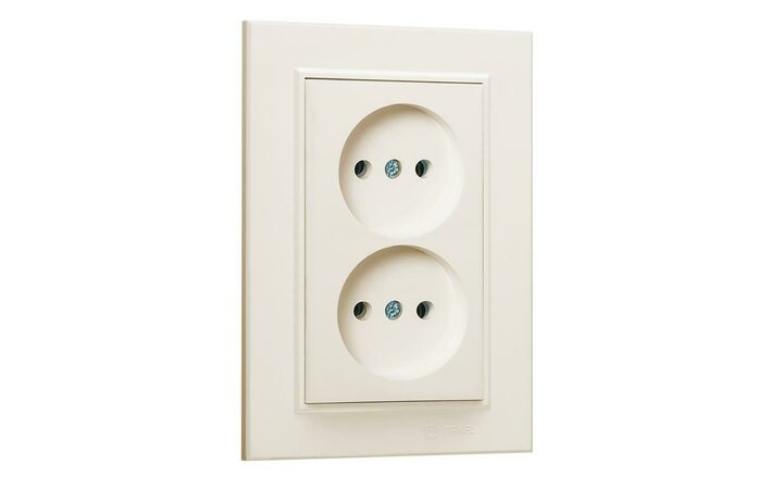 фото - Розетка 2-м СП Karea 10А IP20 б/з крем. Makel 56010017