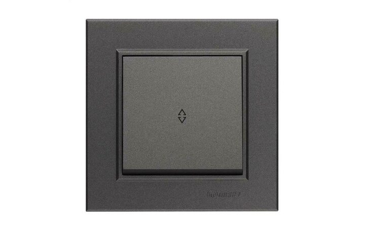 фото - Переключатель проходной 1-кл. СП Karea 10А IP20 дым. металлик Makel 56050005